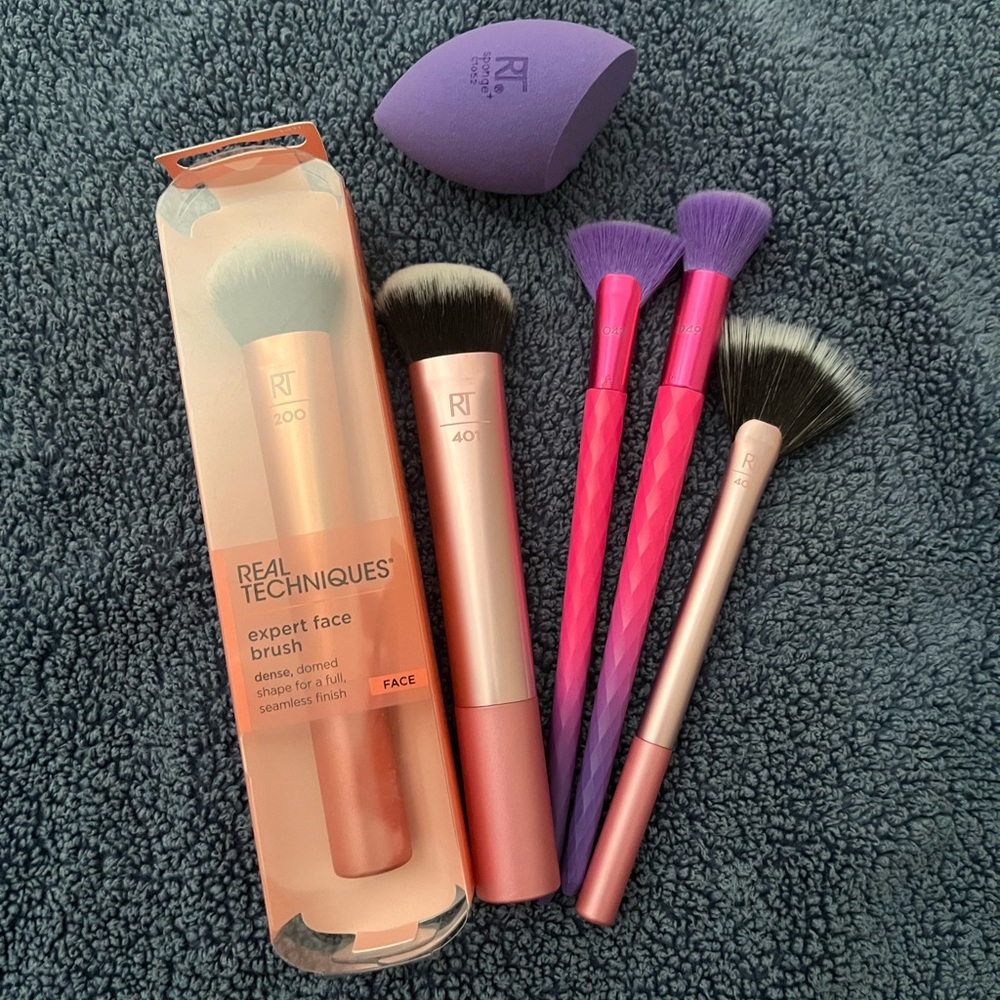 Real Techniques Brush Set with Pink and Purple Accents